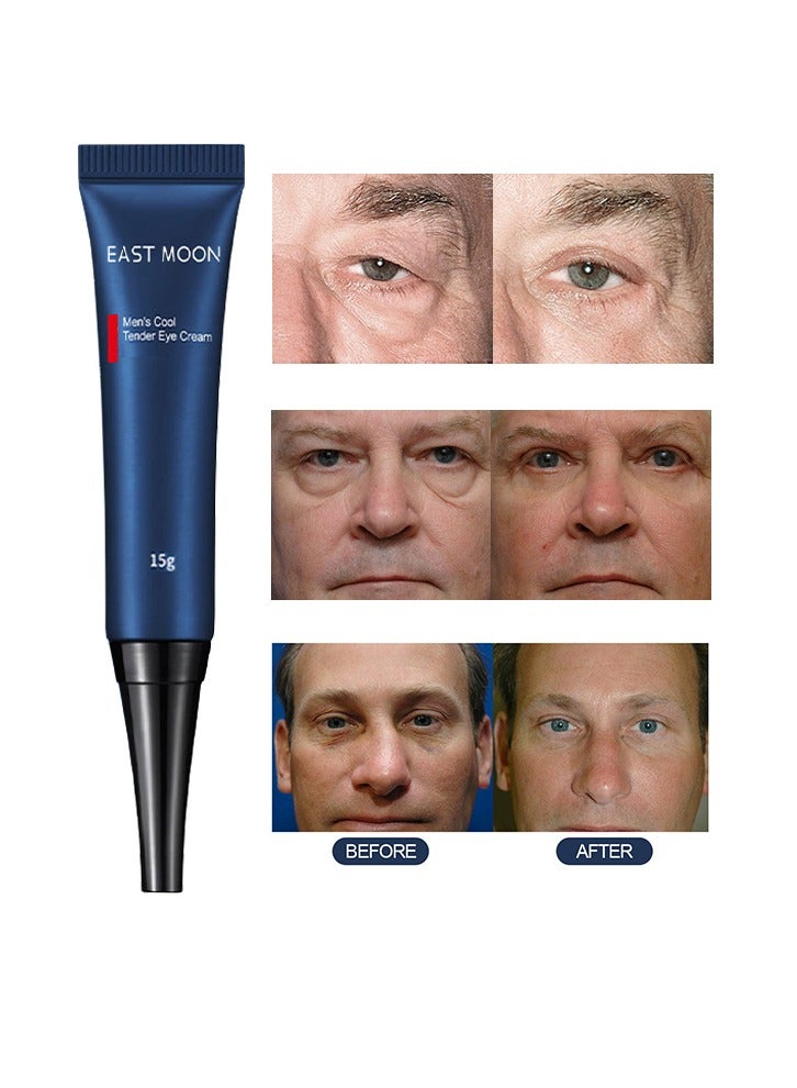 Men's Cool Tender Eye Cream-Fight Against Wrinkles And Signs Of Aging Around The Eyes, Boosts Hydration，Reduces Puffiness，Lightens Dark Circles, Suitable For All Skin Types 15g