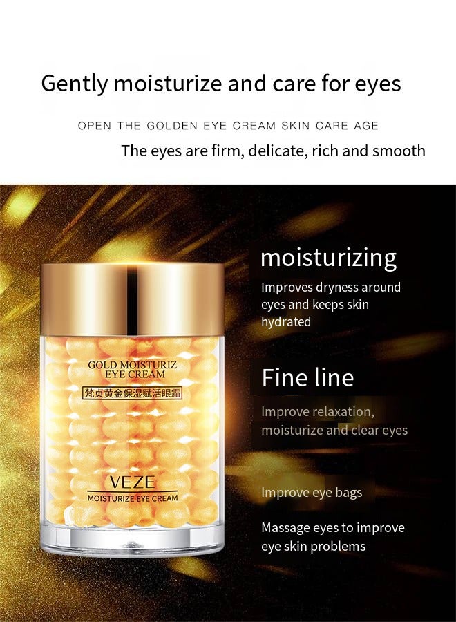 Gold Moisturiz Eye Cream-Eye Serum Remove Dark Circles Fine Lines Eye Care Against Puffiness Eye Bags 30g