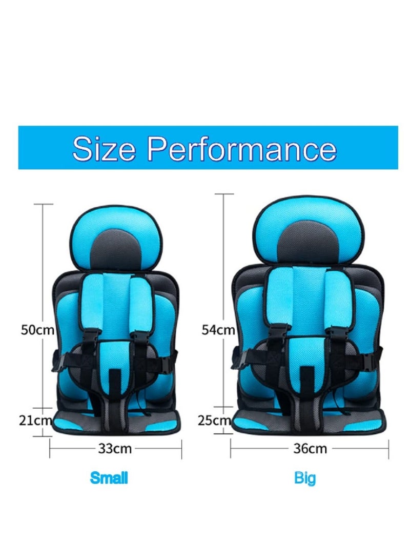 Auto Child Safety Seat Simple Car Portable Seat Belt, Car Seatbelt Protector for Kids 0-12, Foldable Car Seat Protection Travel Accessories, Sky Blue-small