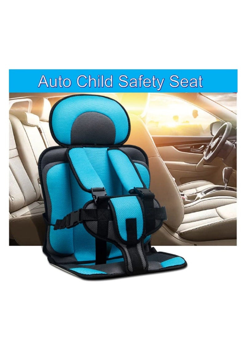 Auto Child Safety Seat Simple Car Portable Seat Belt, Car Seatbelt Protector for Kids 0-12, Foldable Car Seat Protection Travel Accessories, Sky Blue-small