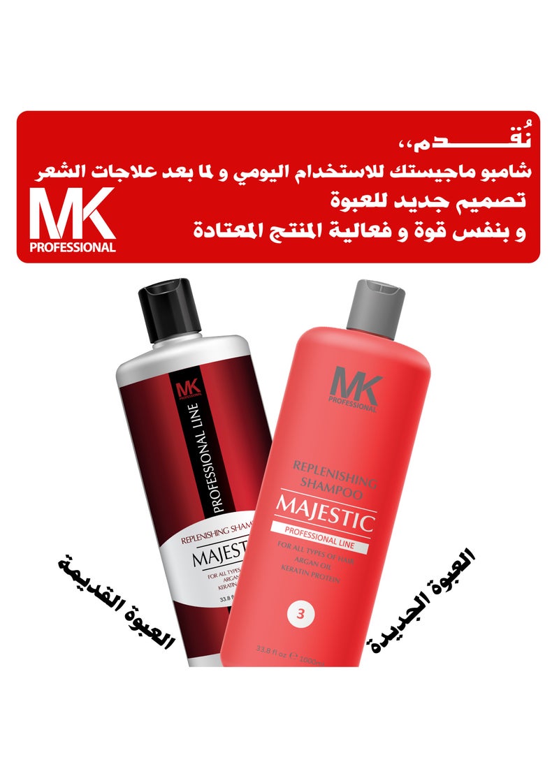 Majestic Keratin Replenishing All Hairs Shampoo with Argan oil for Women, 1000ml