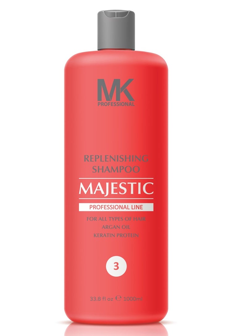 Majestic Keratin Replenishing All Hairs Shampoo with Argan oil for Women, 1000ml