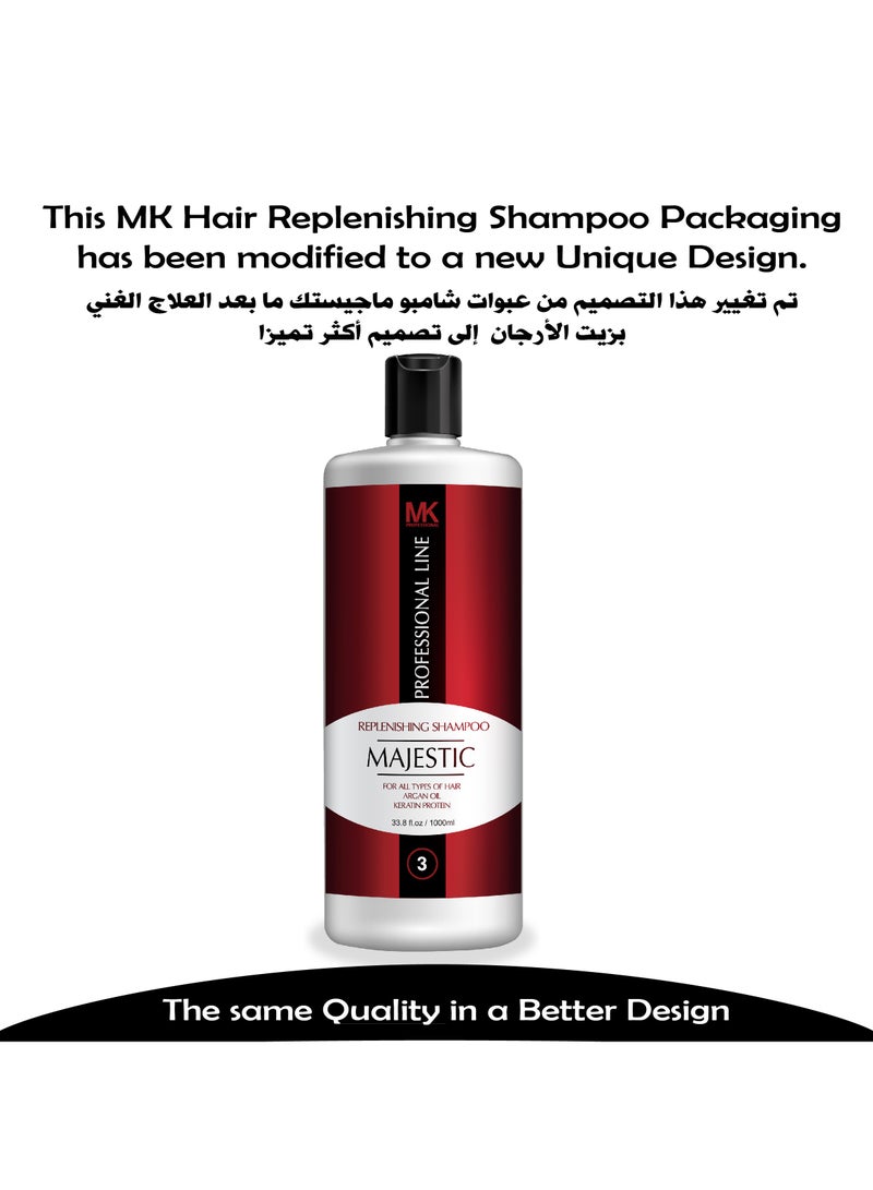 Majestic Keratin Replenishing All Hairs Shampoo with Argan oil for Women, 1000ml