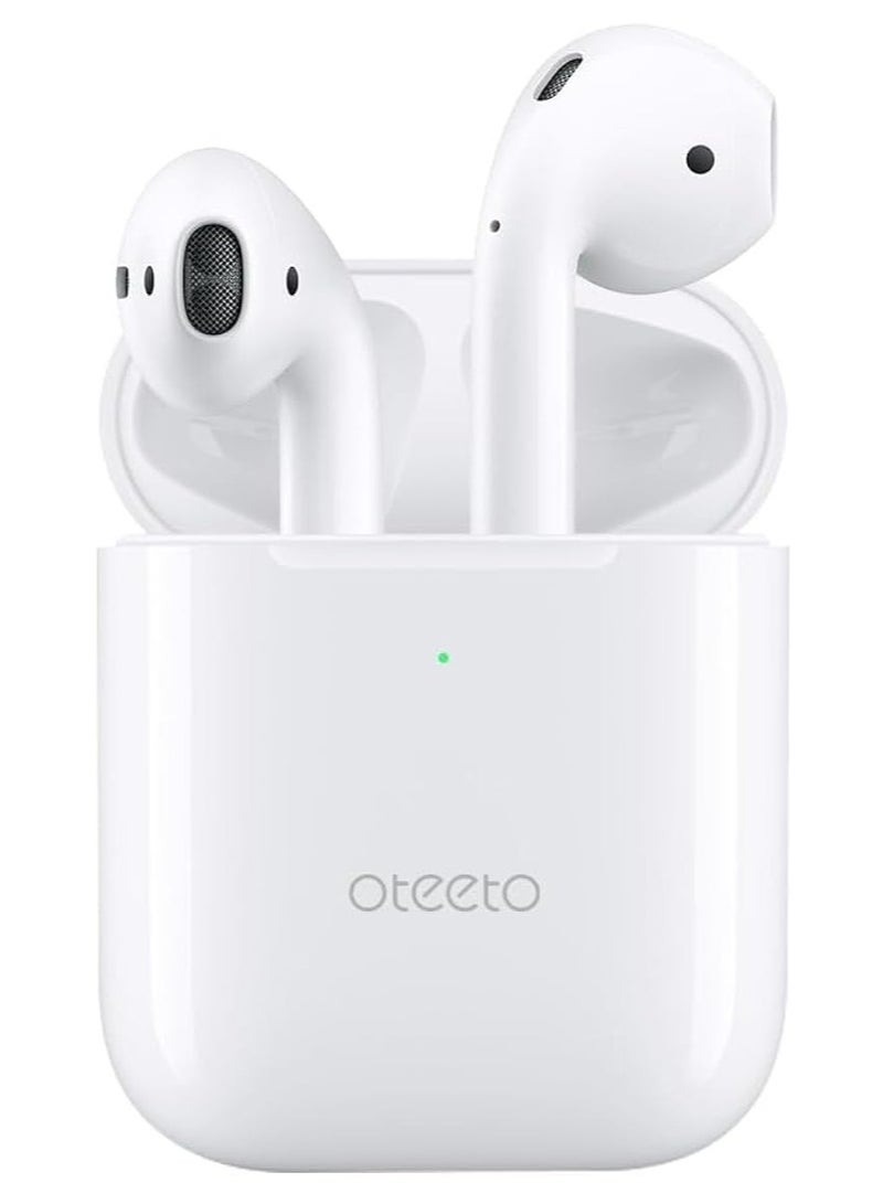 True Wireless Bluetooth Earphone With Super Bass Sound OTEETO OT3 WHITEQuality HD Clear Microphone Noise Cancellation and Multifunctional Touch Control White