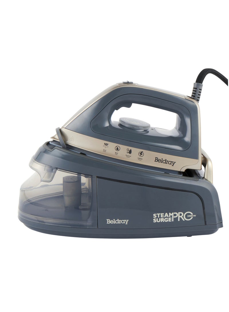 Beldray Steam Surge Pro: Powerful 2400W Titanium Iron for Glides smoothly across fabrics, Adjust steam output according to fabric