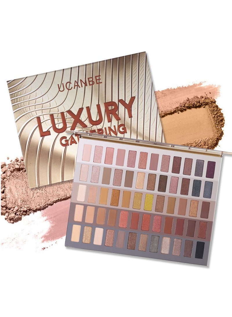 UCANBE 60 Color Luxury Eyeshadow Palette Everyday Earthy Tones with Shimmer and Matte Finishes