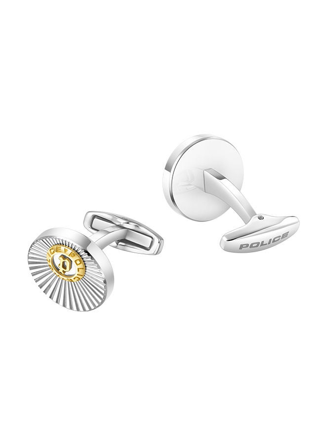 Police Radiant Stainless Steel And Gold Plating Gents Cufflinks - PEAGC0023003