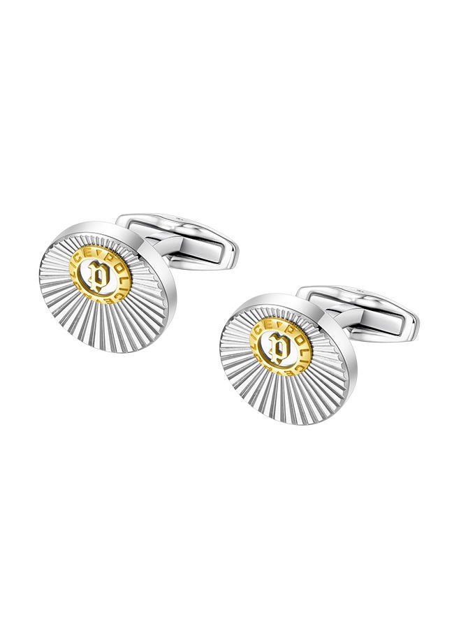 Police Radiant Stainless Steel And Gold Plating Gents Cufflinks - PEAGC0023003