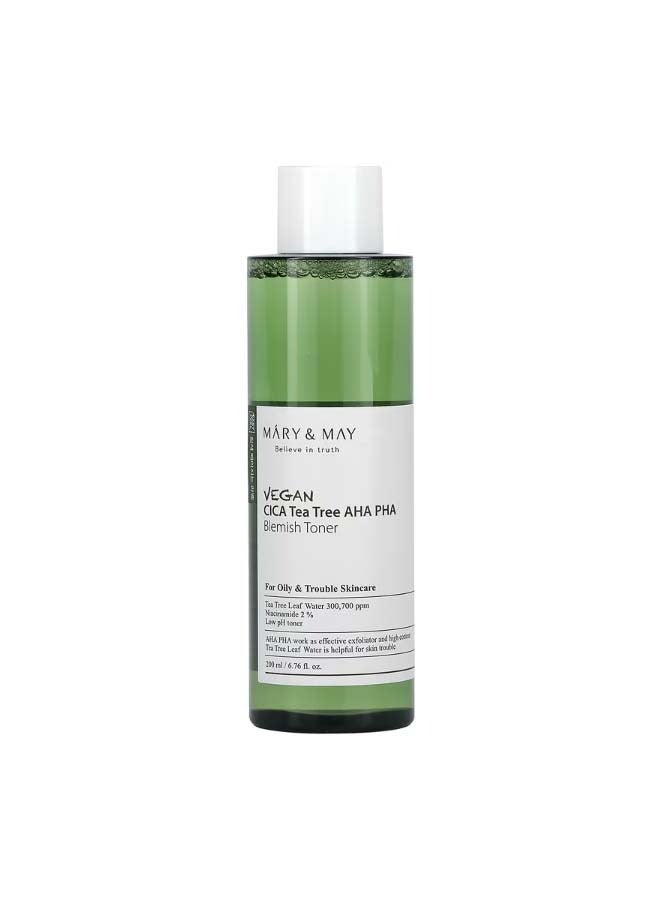Vegan CICA Tea Tree AHA PHA Blemish Toner 6.76 fl oz 200 ml