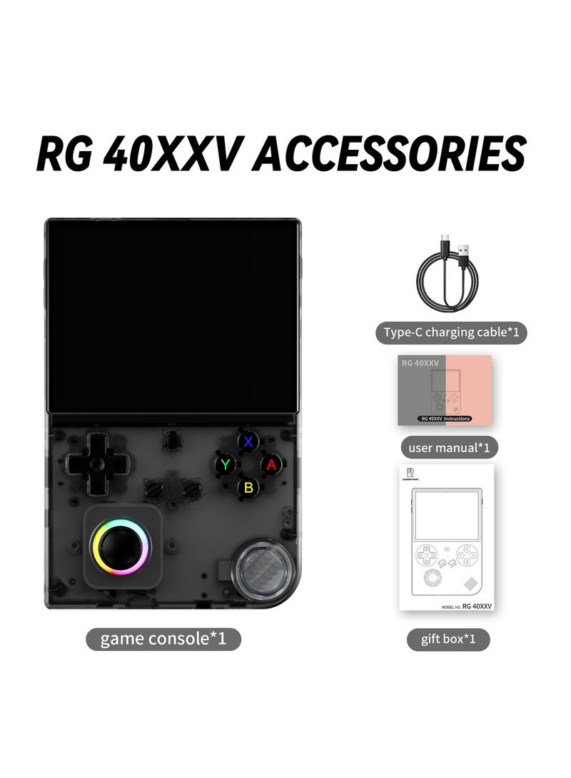 RG40XXV Handheld Game Console,4.0-inch IPS 640*480,64G/128G TF Card with 10,000+ Games,3200mAh 6+Hours Battery, Support Wireless Network (Black 128G)