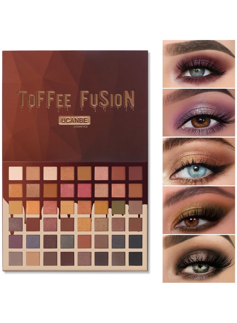 UCANBE 48 Color Toffee Eyeshadow Palete Ultimate Selection of Milk Tea Brown, and Chocolate Earth Toneste