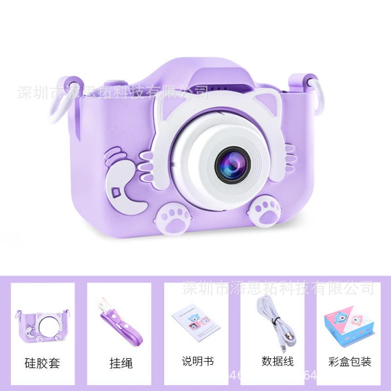 New Kids 5s Cartoon Camera HD Dual Toy Gift x5s HD Dual Purple Cat x5s HD Dual Purple Cat