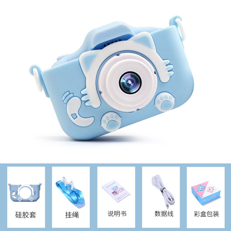 New Kids 5s Cartoon Camera HD Dual Toy Gift x5s HD Dual Camera Blue Cat x5s HD Dual Camera Blue Cat