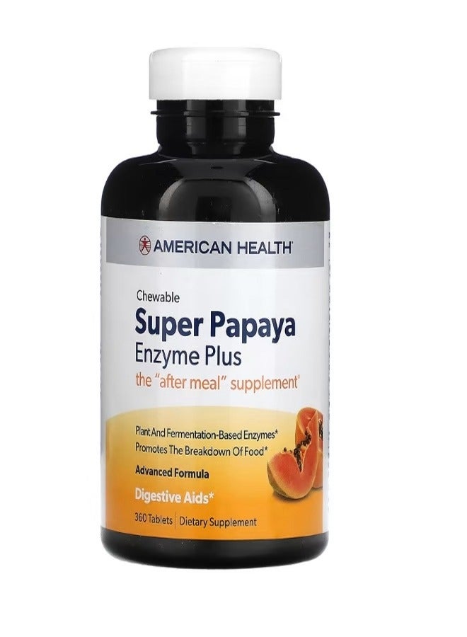 Chewable Super Papaya Enzyme Plus 360 Tablets