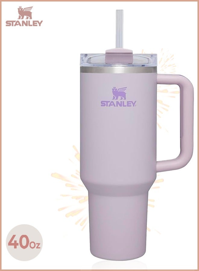 Stanley Quencher H2.0 Flow State 40oz Orchid Stainless Steel Vacuum Insulated Tumbler with Lid and Straw for Water and Iced Tea, Cold Retention in Pack of 1 & 2