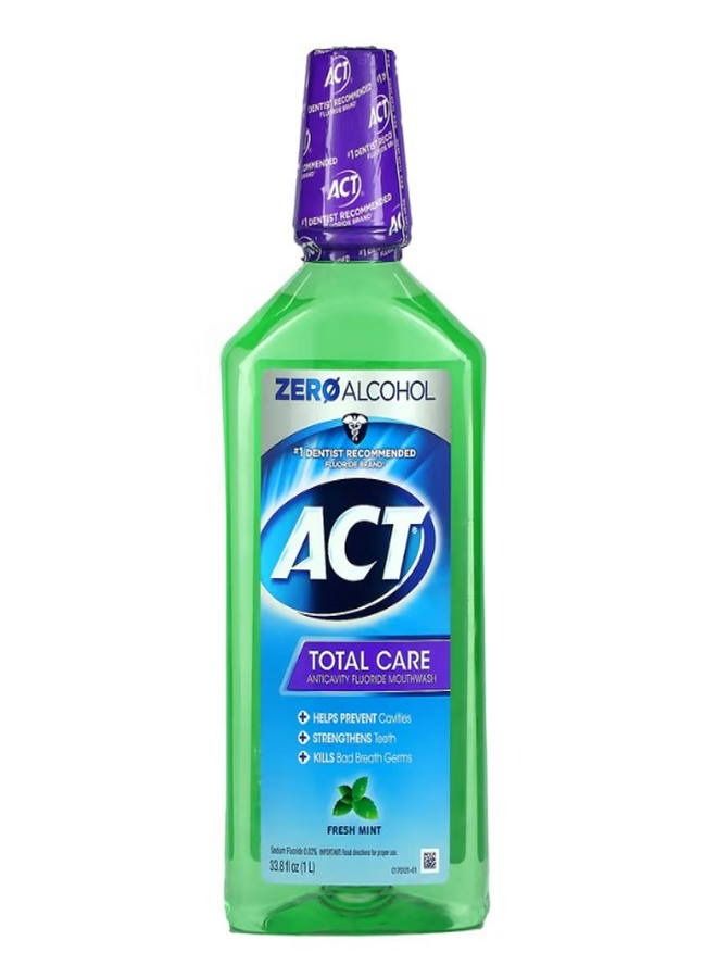 Total Care Anticavity Fluoride Mouthwash Alcohol Free Fresh Mint 33.8 fl oz 1 L