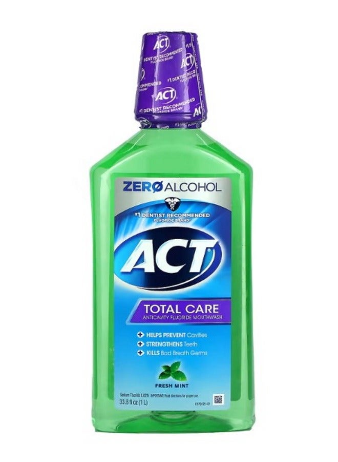 Total Care Anticavity Fluoride Mouthwash Alcohol Free Fresh Mint 33.8 fl oz 1 L