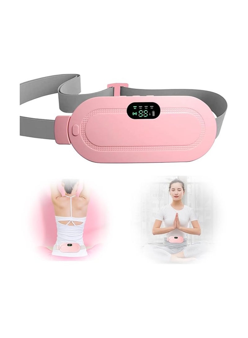 Portable Heating Pad Cordless Electric Digital Display Waist Belt Abdominal Massage Device with 3 Heat Levels