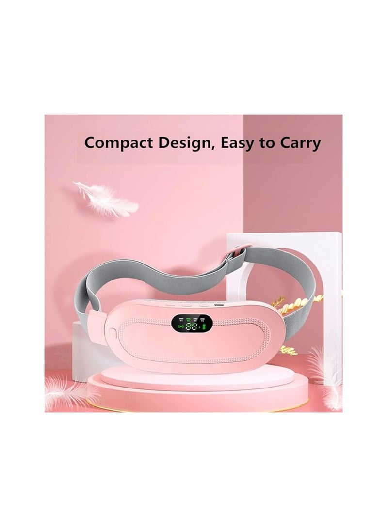 Portable Heating Pad Cordless Electric Digital Display Waist Belt Abdominal Massage Device with 3 Heat Levels