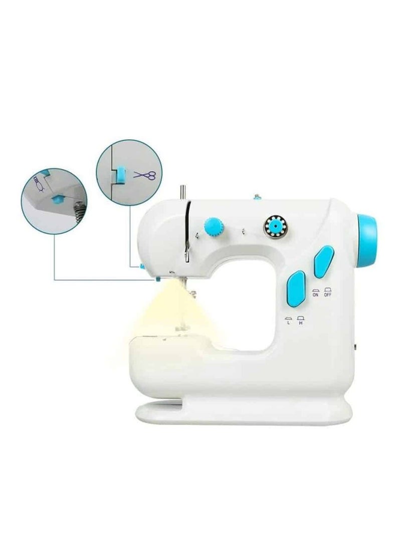 Portable hand-operated sewing and embroidery machine for beginners and hobbyists