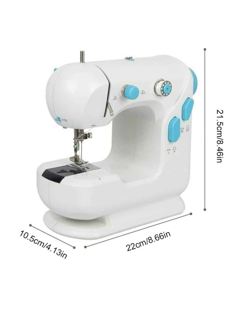 Portable hand-operated sewing and embroidery machine for beginners and hobbyists