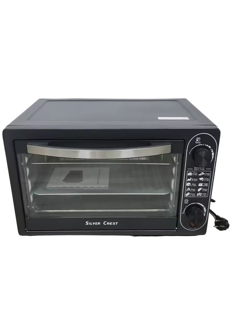 Silver Crest 48L Large Electric OEM Customized Countertop, Cooks Baking Pizza Griller Toaster Oven (Black)