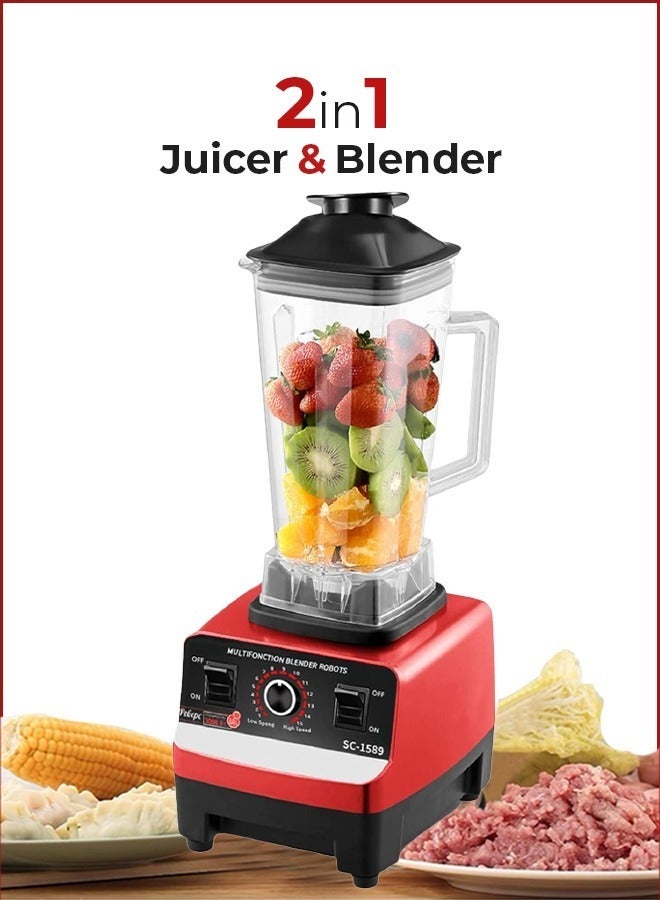 2 in 1 juicer and blender with Adjustable Rotating speeds