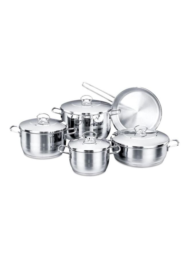 9-Piece Stainless Steel Astra Cookware Set Silver Standard