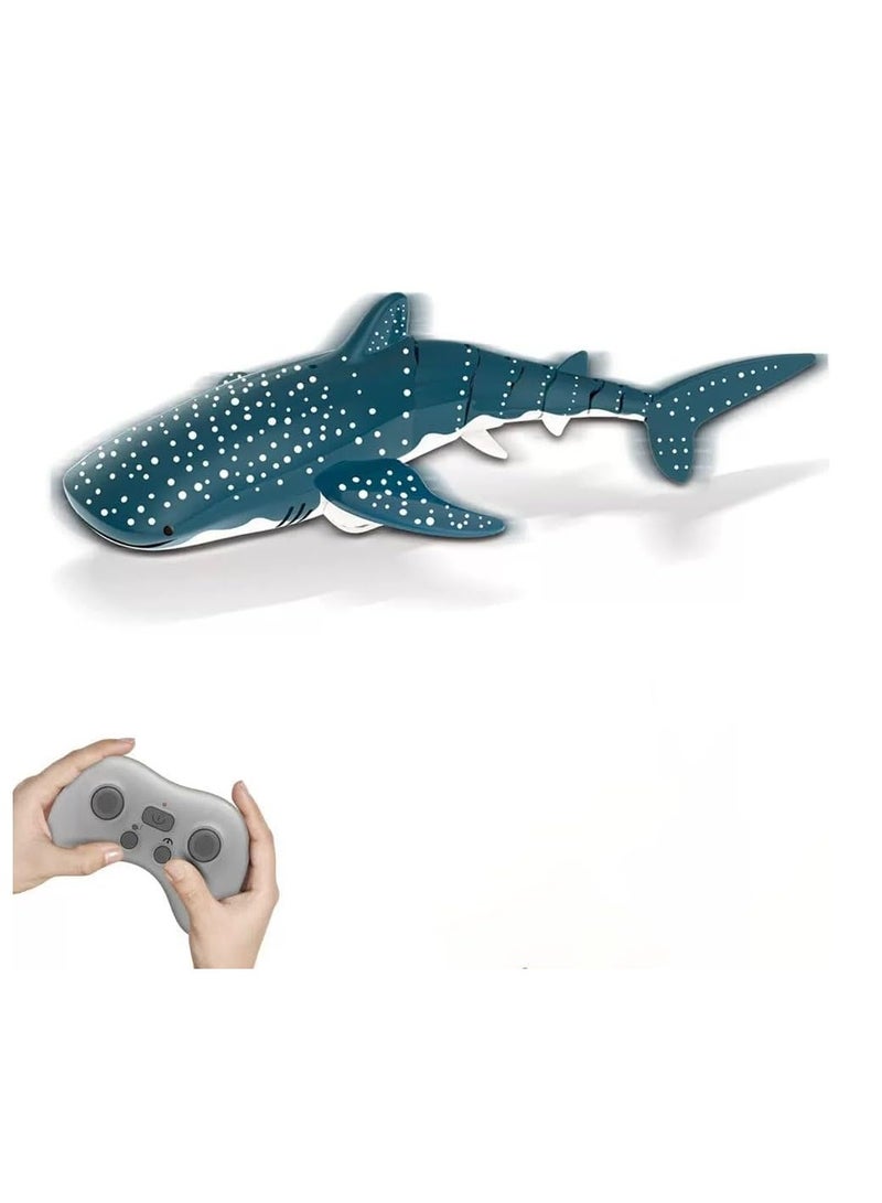 2.4 GHz Blue Spot Remote Control Whale Shark Toy for Kids, Rechargeable High Simulation Shark Toys for Bathroom, Swimming Pool, River