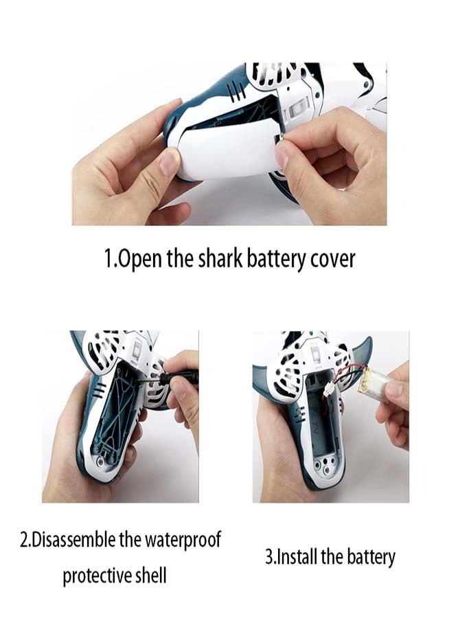 2.4 GHz Blue Spot Remote Control Whale Shark Toy for Kids, Rechargeable High Simulation Shark Toys for Bathroom, Swimming Pool, River