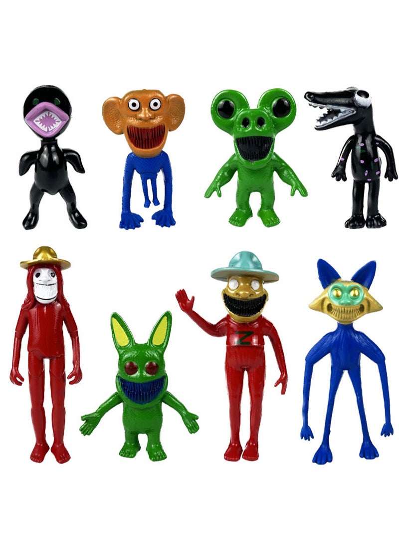 Freak Zoo Doll Game Peripheral Model Toy Ornaments (Freak Zoo Set B 8 Pieces)