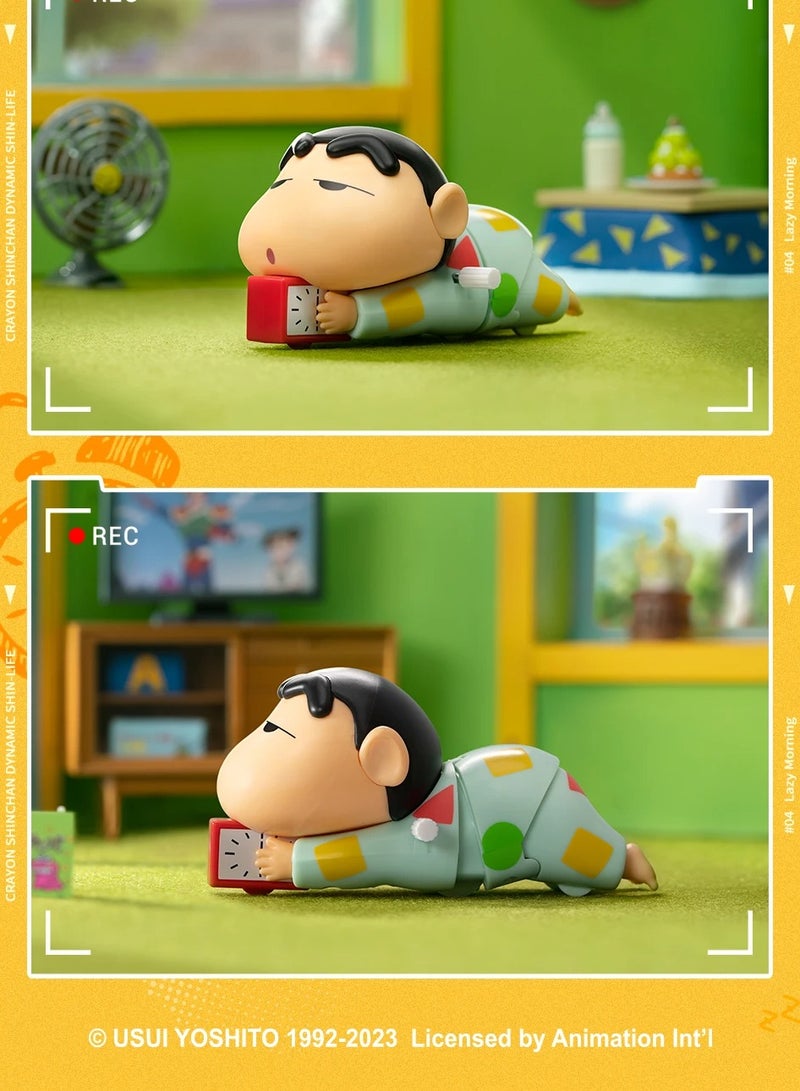 Crayon Shin Chan Dynamic Shin Life Mystery Box - 4PC Collectible Wind-up Toy Set