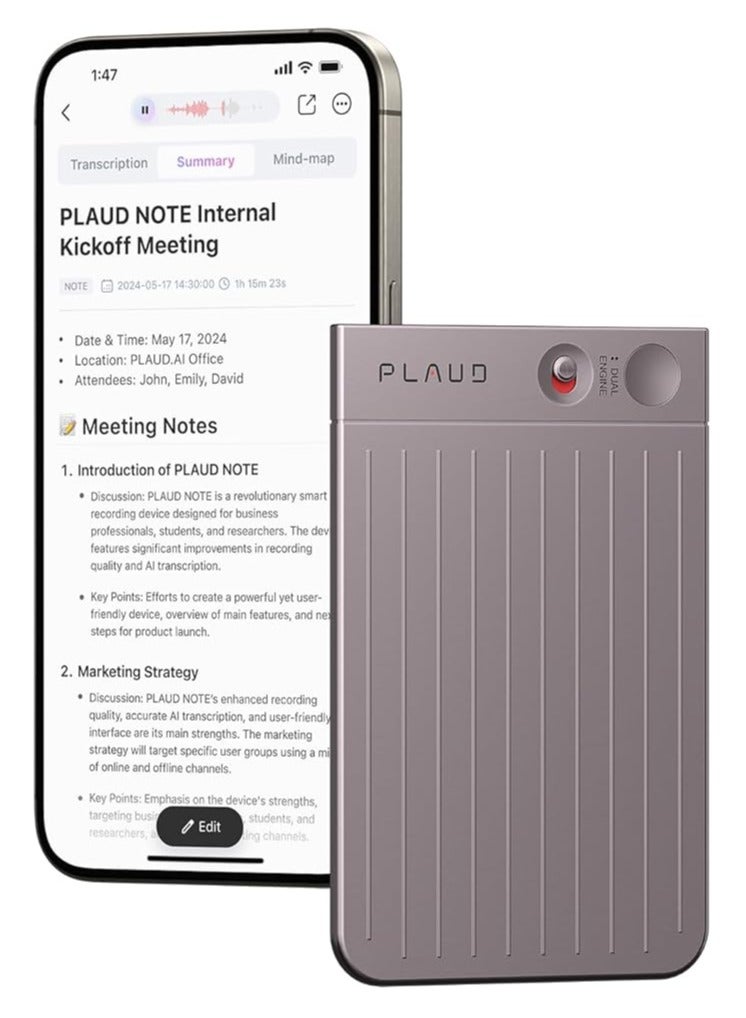 Plaud NB-100 ChatGPT Empowered AI Voice Recorder - Starlight