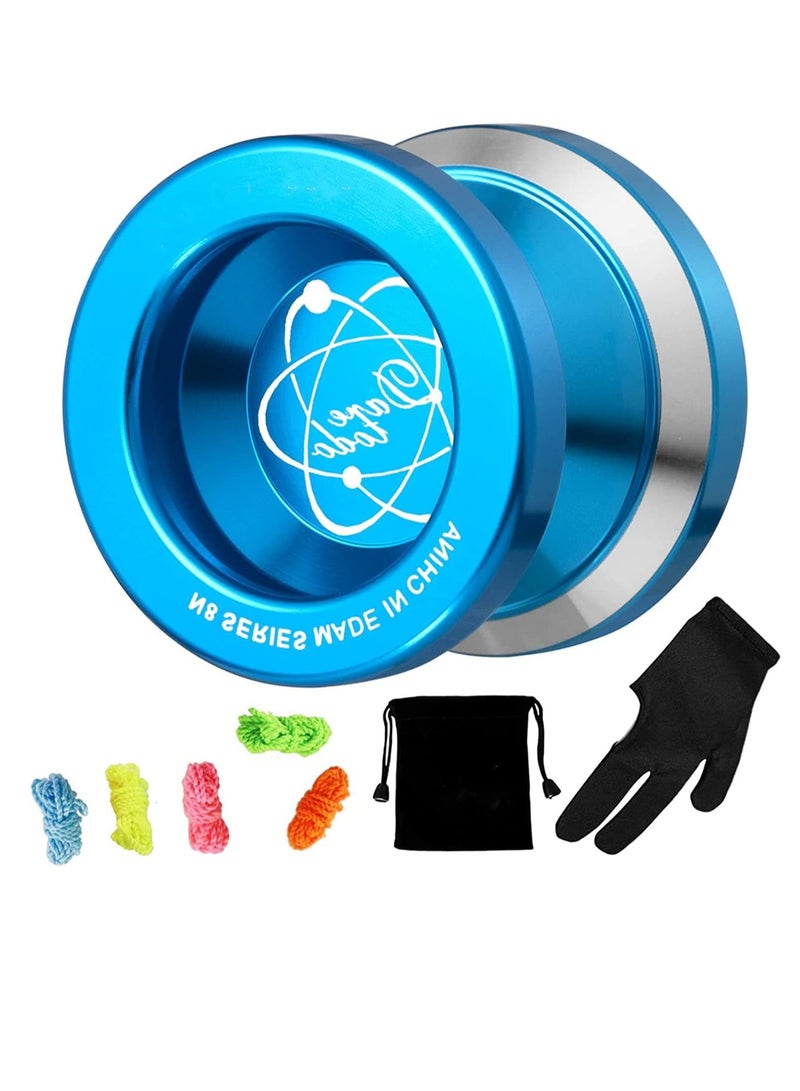 Yoyo N8, Unresponsive Yoyo N8 Toy, Professional Yoyo Aluminum Metal Yoyo Spin Yoyo for Kids Advanced Yoyo Players + Yoyo Glove + Yoyo Bag + 5 Yoyo Strings