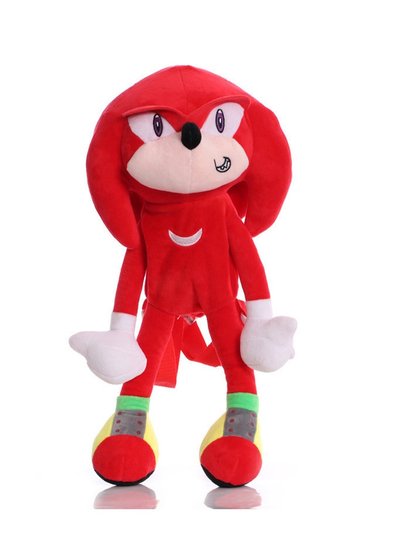 Cartoon Doll Doll Children Cute Anime Plush Toy (Red Sonic Backpack)