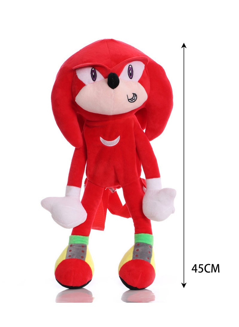 Cartoon Doll Doll Children Cute Anime Plush Toy (Red Sonic Backpack)