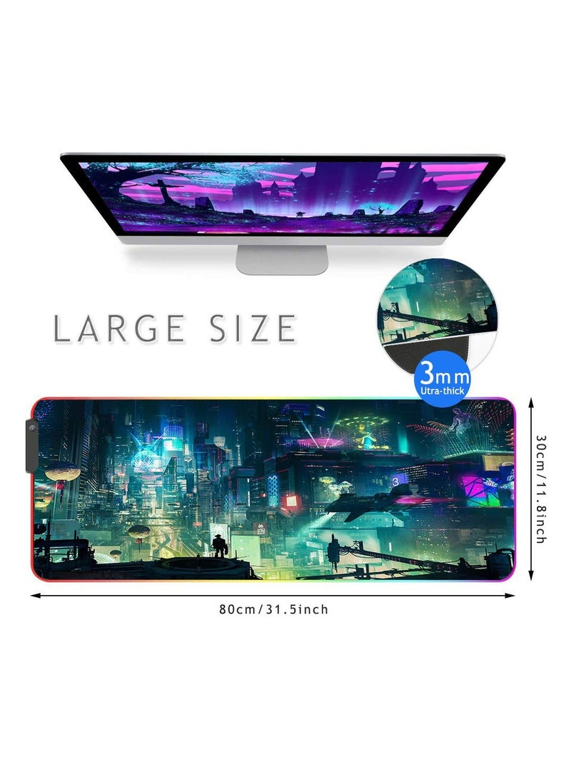 RGB Gaming Mouse Pad for Enhanced Gaming, 9 Lighting Options, Non,Slip Waterproof Design, Large Extended Size 31.5 x 11.8 Inch