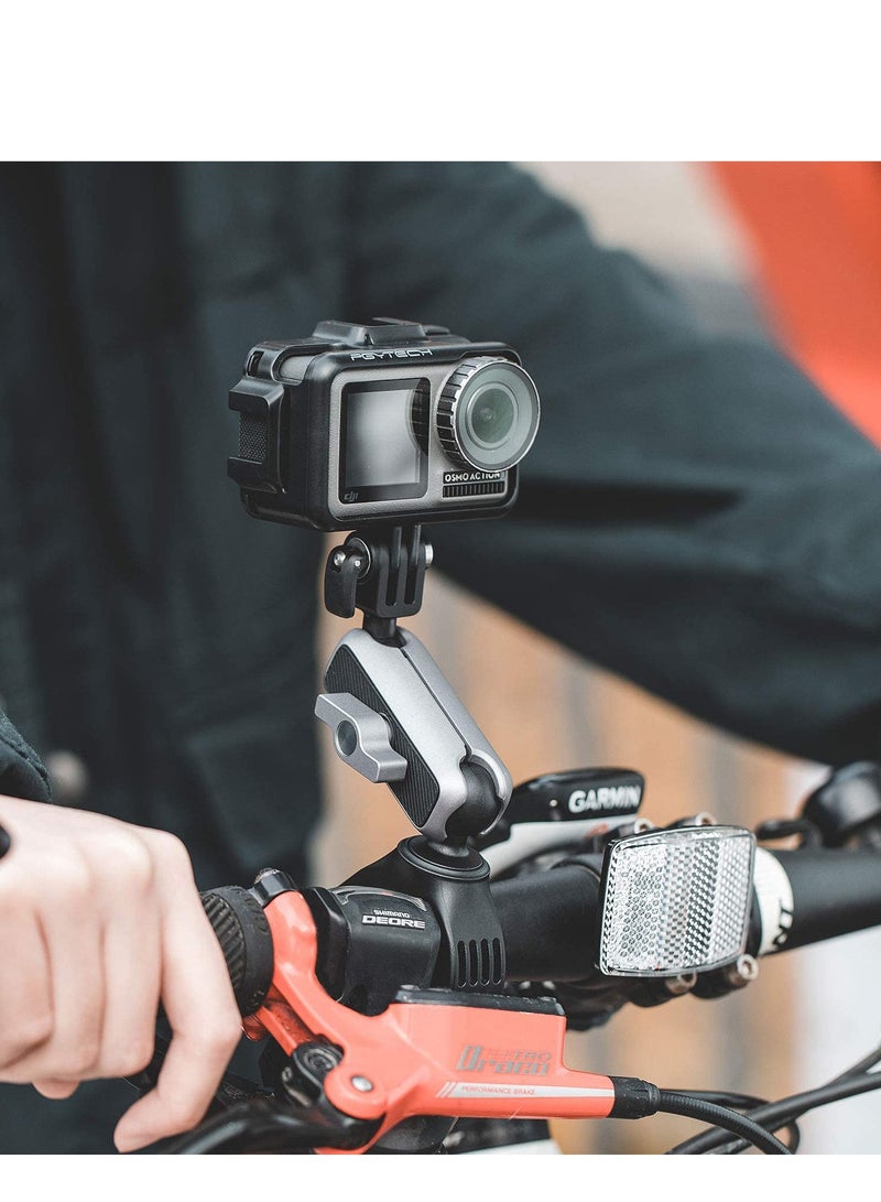 Adjustable Handlebar Mount for DJI Action 2, GoPro Hero 10/7/8/9, OSMO Action, Pocket 2, and Insta 360 - Perfect for Motorcycles and Bicycles.