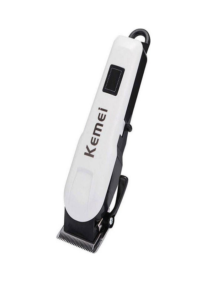 Professional LCD Display Electric Hair Clipper Cordless Rechargeable Shaver Trimmer White