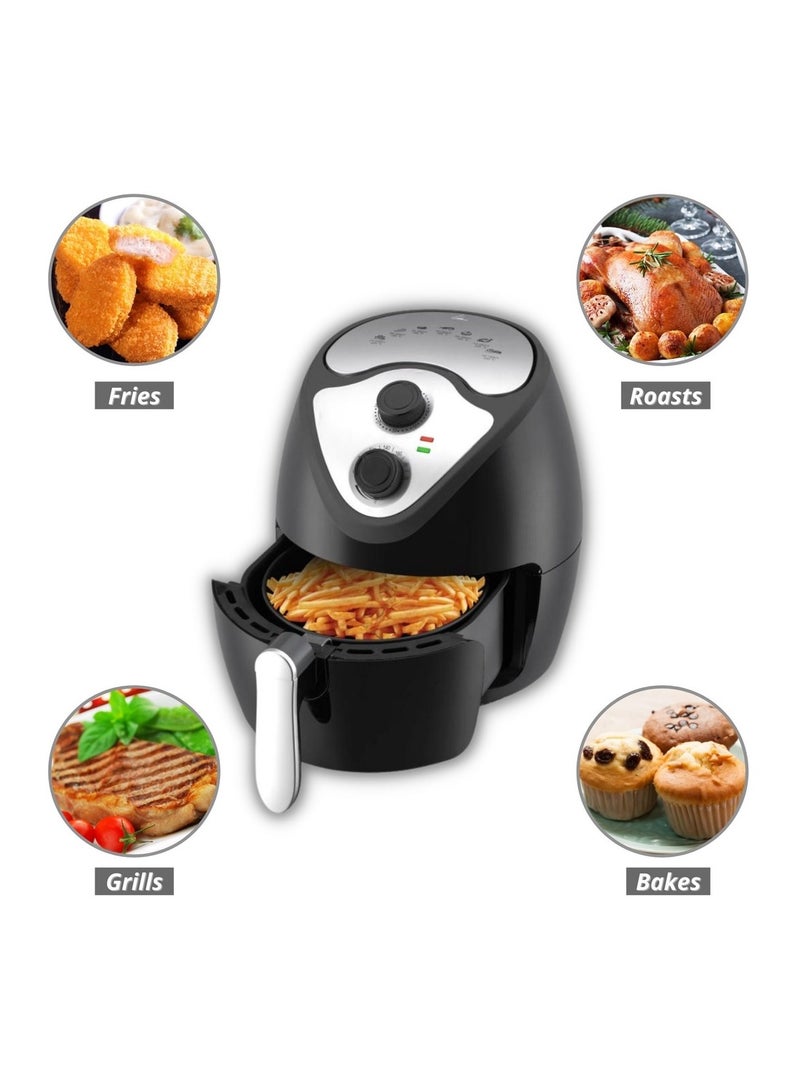 Hiraki Sirim Approved Safety Air Fryer Oil Free Electronic Pan Large 3.8l With 1300w AF105