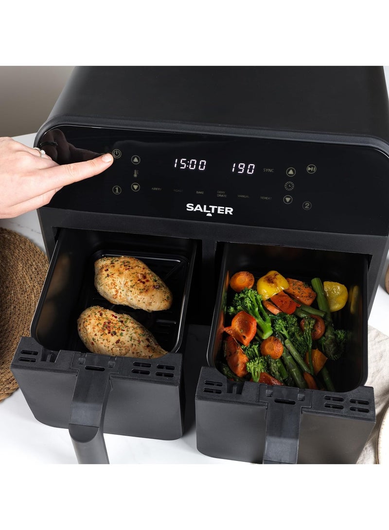Salter Dual Air Fryer  7.4L Capacity, 2400W