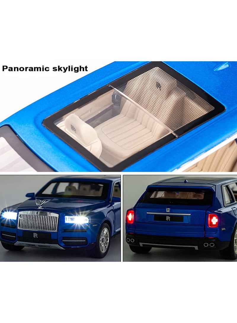 1/24 Blue - Cullinan Exquisite Car Model Rolls-Royce Cullinan Model Car, Zinc Alloy Pull Back Toy Car With Sound And Light, Suitable For Kids Boys Girls Gift.