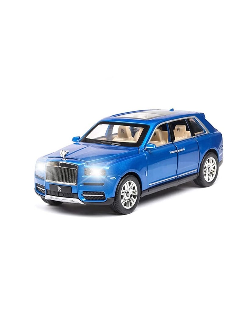 1/24 Blue - Cullinan Exquisite Car Model Rolls-Royce Cullinan Model Car, Zinc Alloy Pull Back Toy Car With Sound And Light, Suitable For Kids Boys Girls Gift.