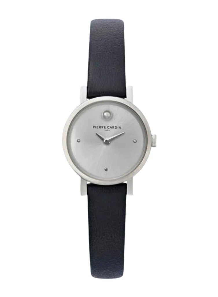 Pierre Cardin Stainless Steel Analog Women's Watch With Black Leather Band CCM.0504