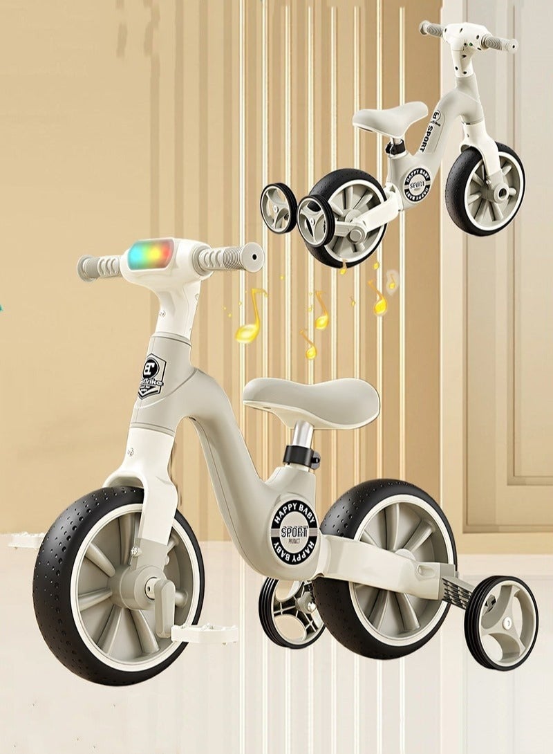 Kids Tricycle & Toddler Balance Bike, Children Training Bicycle With Detachable Pedals and Adjustable Seat and Wheels for Boys Girls 2-8 Years Old