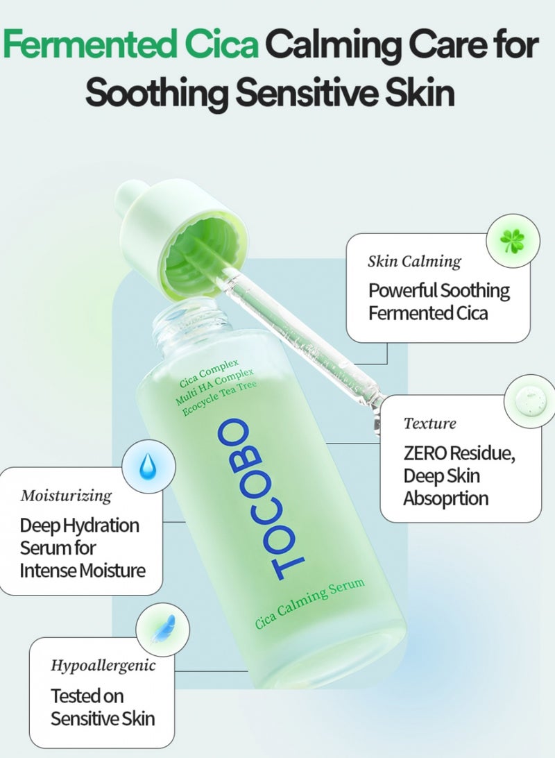 Tocobo Cica Calming Serum with Tea Tree 50ml | Soothing, Hydrating, and Anti-Inflammatory Serum for Sensitive Skin
