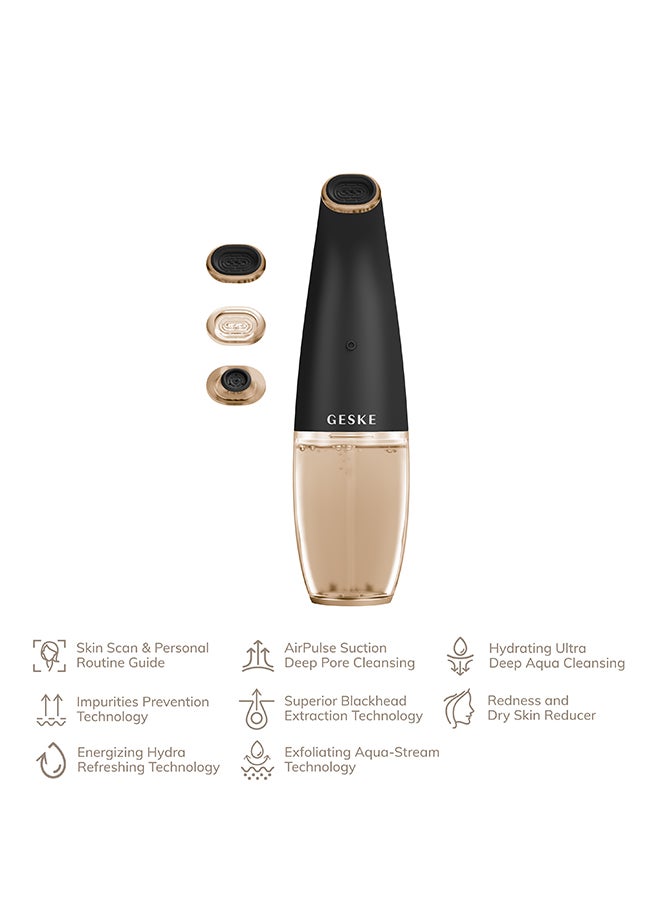 GESKE Aqua-Stream Face Cleanser | 8-in-1| Multifunctional Hydra Face Care Device | Professional Facial Suction Cleaning, Moisturizing and Exfoliating Device for Home Use- Grey