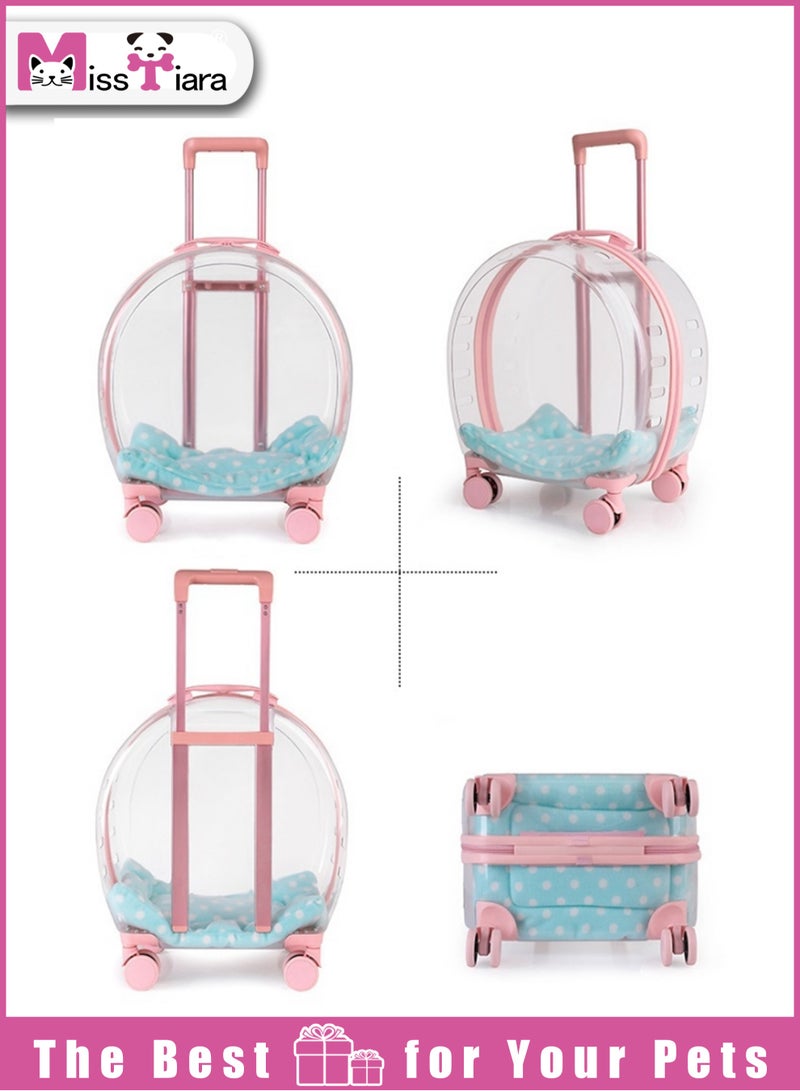 Quality Transparent large capacity pet trolley case portable travel bag suitable for cats and dogs under 8kg, allowing your pet to travel with you easily 33*42*27cm