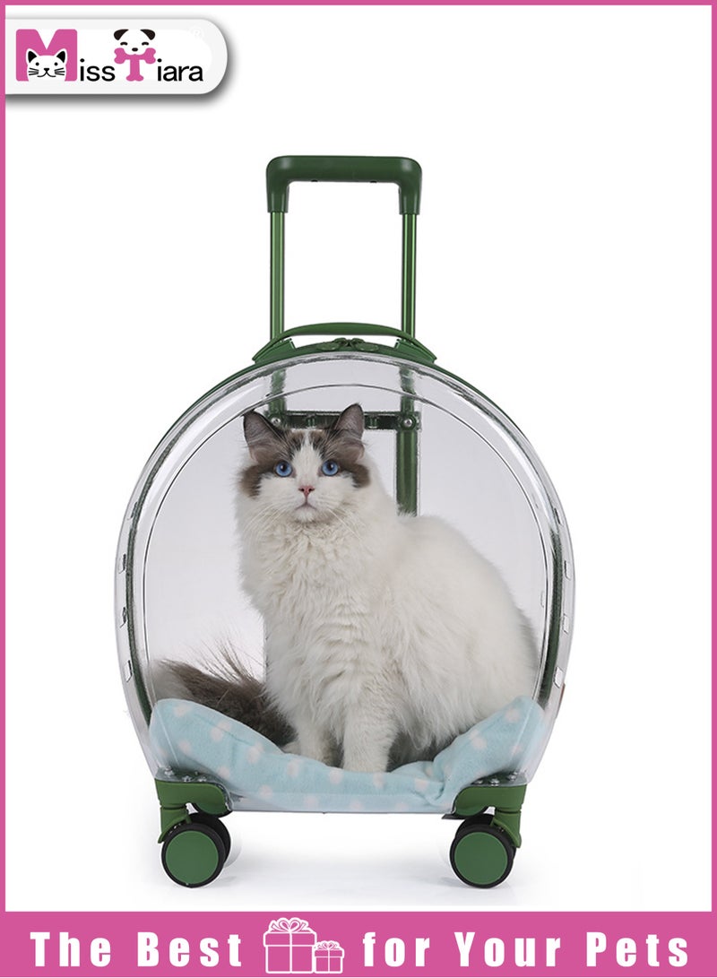 Quality Transparent large capacity pet trolley case portable travel bag suitable for cats and dogs under 8kg, allowing your pet to travel with you easily 33*42*27cm