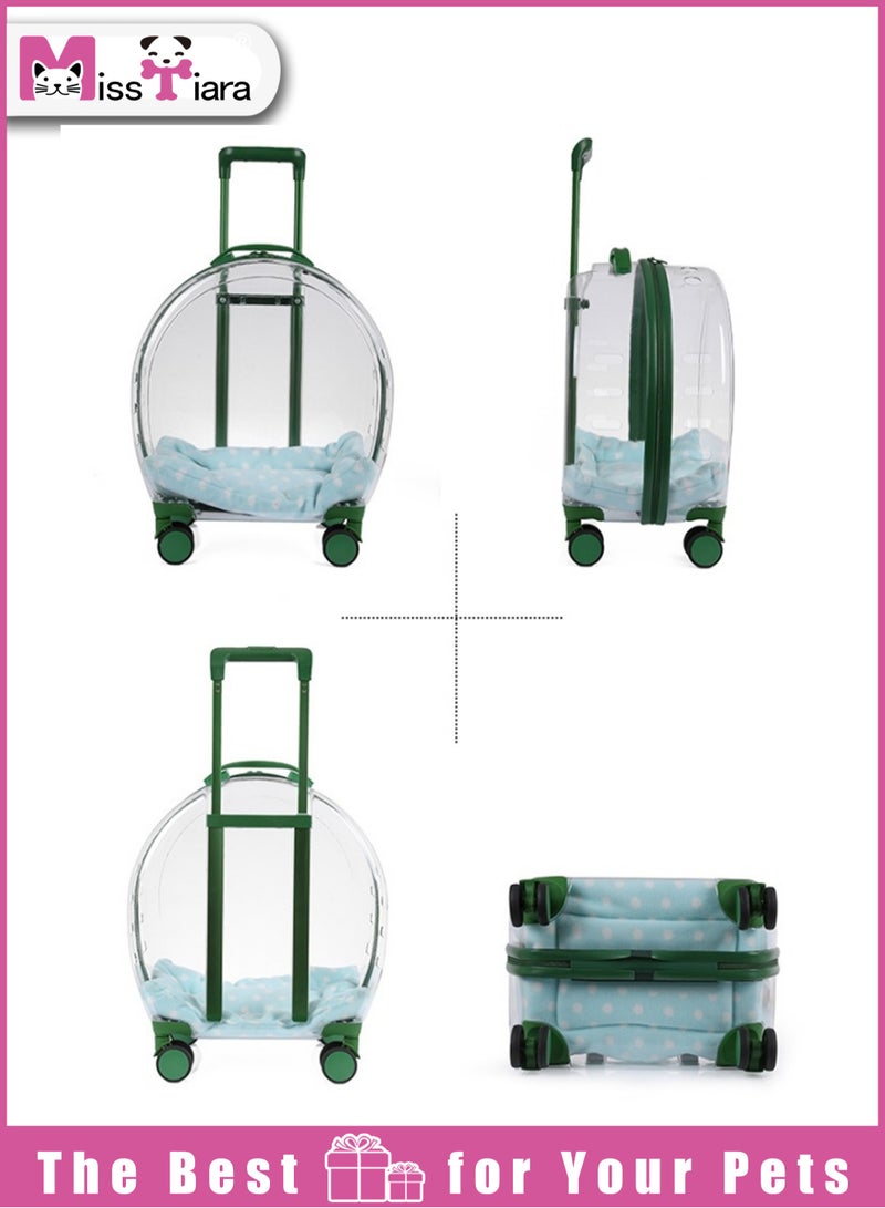 Quality Transparent large capacity pet trolley case portable travel bag suitable for cats and dogs under 8kg, allowing your pet to travel with you easily 33*42*27cm